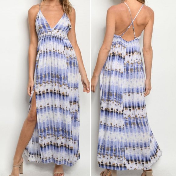 Trend Setter Diva Boutique Dresses & Skirts - BLUE TIE DYE MAXI DRESS